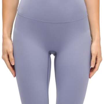 Meides High Waisted Yoga Leggings No Front Seam Compression Yoga Athletic Workout Gym Leggings Pants for Women 25" Violet