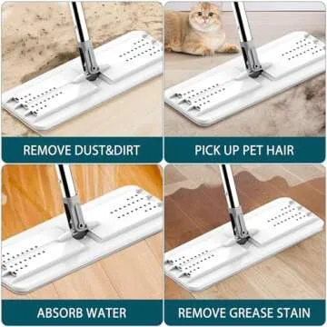 Yicotira Mop Replacement Pads Compatible with JOYMOOP Flat Mop or Mop Bucket Set - Microfiber Flat Mop Pads for All 13" X 4.9" Squeeze Flat Floor Mop - Washable Mop Head Replacement (2+2 Pack)