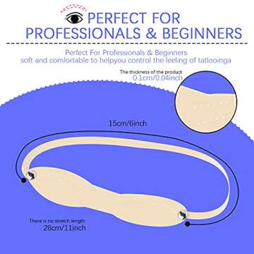 Maitys 20 Pieces Micro Blading Practice Skin Fake Skin Silicone Eyebrow Tattoo Practice Headband for...