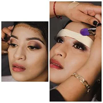 Maitys 20 Pieces Micro Blading Practice Skin Fake Skin Silicone Eyebrow Tattoo Practice Headband for Beginners Tattoo Eyebrow Practice Design(Dotted Line,White Dotted Line)