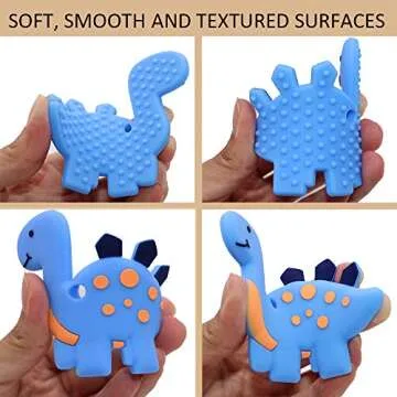 Chew Necklaces for Sensory Kids, Silicone Dinosaur Chewy Necklace for Boys with Autism, ADHD, SPD, Chewing Necklaces for Anxiety, Reduce Fidgeting for Children