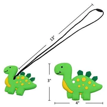 Chew Necklaces for Sensory Kids, Silicone Dinosaur Chewy Necklace for Boys with Autism, ADHD, SPD, Chewing Necklaces for Anxiety, Reduce Fidgeting for Children