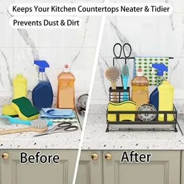 Godboat Kitchen Sink Organizer - Sponge Holder for Kitchen Sink, Non-Slip Kitchen Caddy Sink Organizer, 304 Stainless Steel, Kitchen Gadgets for RV & Camping, Gifts for Women, Mom, Mothers Day