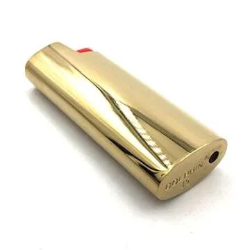 Lucklybestseller Metal Lighter Case Cover Holder Gold Color for BIC Mini Size Lighter J5