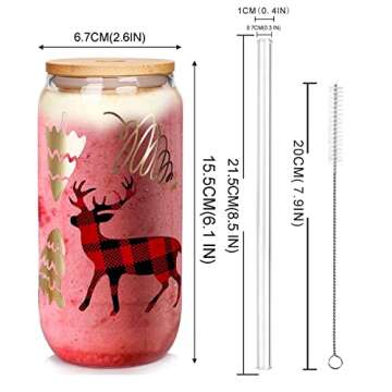 Festive 18oz Christmas Cups with Lids and Straws - Perfect for Holiday Gifting!