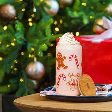 Stylish Christmas Cups with Lids and Straws for Gifting