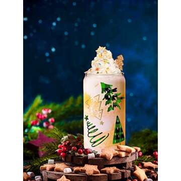 Stylish Christmas Cups with Lids and Straws for Gifting