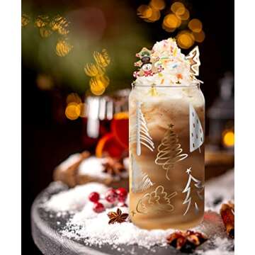 Stylish Christmas Cups with Lids and Straws for Gifting