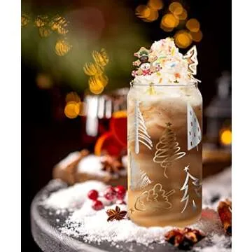 Stylish Christmas Cups with Lids and Straws for Gifting