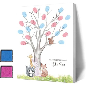 Unique Gender Reveal Fingerprint Tree for Baby Showers