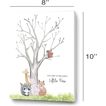 Unique Gender Reveal Fingerprint Tree for Baby Showers