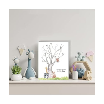 Unique Gender Reveal Fingerprint Tree for Baby Showers