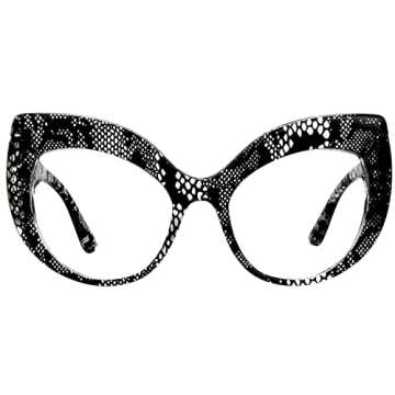 VOOGLAM Oversize Cat Eye Blue Light Blocking Glasses For Women Fashion Glasses Anti UV Eyestrain Eyewear Black