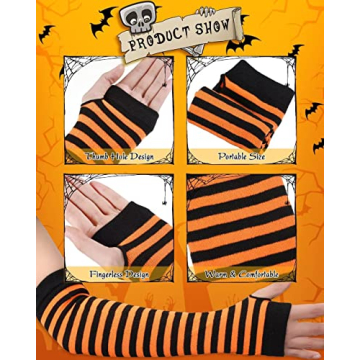 CENAST Stylish Long Fingerless Gloves & Knee High Socks Set