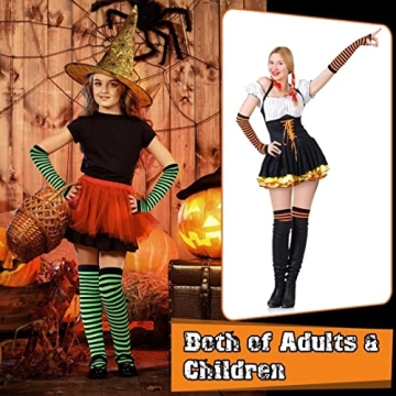 CENAST Stylish Long Fingerless Gloves & Knee High Socks Set