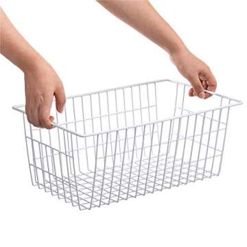 SANNO Wire Metal Baskets Freezer Baskets Farmhouse Organizer Storage Bins Large Organizer Bins for S...