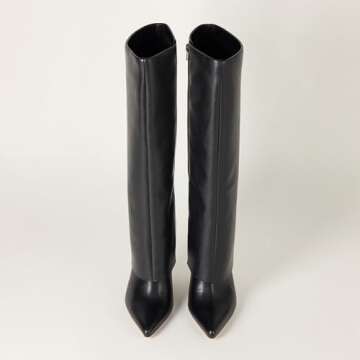 The Drop Women's Jolene Fold Over Tall Boot Black, 8