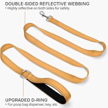 Joytale Double-Sided Reflective Dog Leash – Comfortable, Durable & Adjustable