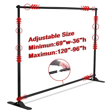 Adjustable 8 x 10 ft Banner Stand for Events Displays