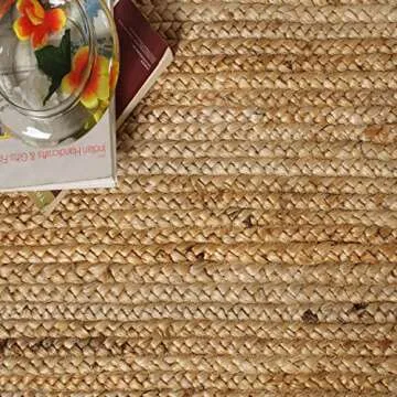 Handcrafted Jute Accent Rug for Living Room Comfort