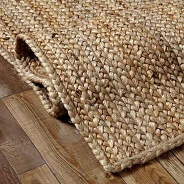 Handcrafted Jute Accent Rug for Living Room Comfort