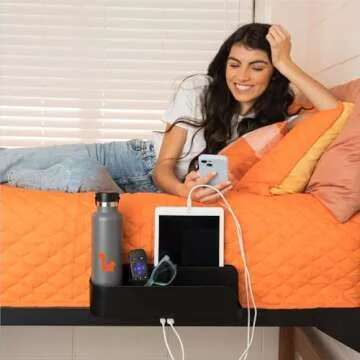 Squirrel - Bedside Charging Caddy for Phones & Tablets - Dorm Room Storage Made with Recycled Plastic (Black)