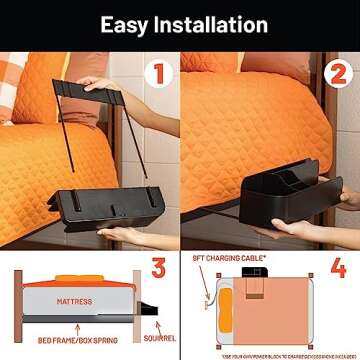 Squirrel - Bedside Charging Caddy for Phones & Tablets - Dorm Room Storage Made with Recycled Plastic (Black)