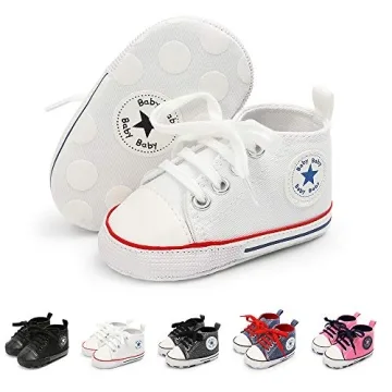 Save Beautiful Baby Girls Boys Canvas Sneakers Soft Sole High-Top Ankle Infant First Walkers Crib Sh...