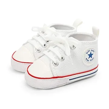 Soft Canvas Infant High-Top Sneakers for First Walkers