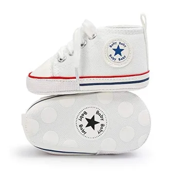 Soft Canvas Infant High-Top Sneakers for First Walkers