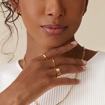 PAVOI 18K Gold Plated Rings Set for Women Stacking