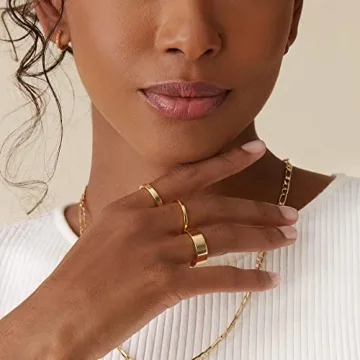 PAVOI 18K Gold Plated Rings Set for Women Stacking