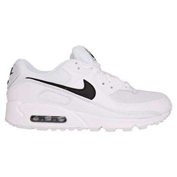 Nike Womens Air Max 90 Womens Running Casual Shoes Cq2560-101 Size 7 White/Black/White