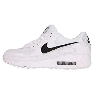 Nike Womens Air Max 90 Womens Running Casual Shoes Cq2560-101 Size 7 White/Black/White