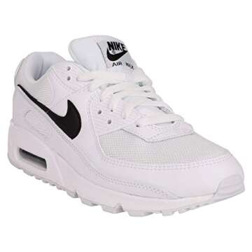 Nike Womens Air Max 90 Womens Running Casual Shoes Cq2560-101 Size 7 White/Black/White