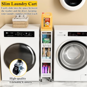 OKZEST Slim Storage Cart for Laundry and Kitchen Spaces
