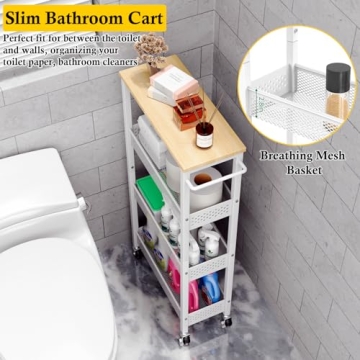 OKZEST Slim Storage Cart for Laundry and Kitchen Spaces