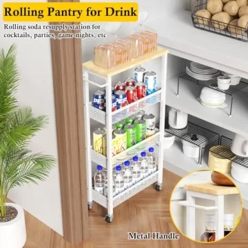 OKZEST Slim Storage Cart for Laundry and Kitchen Spaces