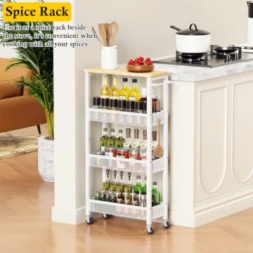 OKZEST Slim Storage Cart for Laundry and Kitchen Spaces