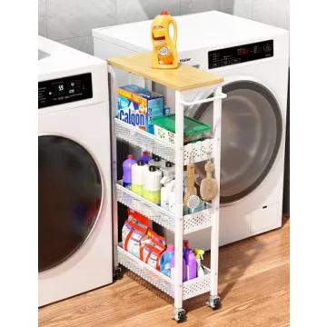 OKZEST Slim Storage Cart for Laundry and Kitchen Spaces