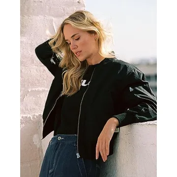 Zeagoo Women's Lightweight Classic Bomber Jacket