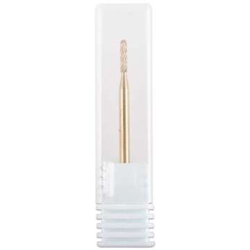 PANA 3/32" Cuticle Clean Nail Carbide Bit for Professional, Nail Salon, Nail Trimmer, Under Nail Cleaner, Electric Drill Machine, Manicure Tools (Gold-Round, Medium)