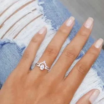 Elegant TIGRADE 1.5CT Bridal Ring Set for Women