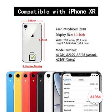 LAMEEKU Wallet Case Compatible with iPhone XR, Leather Wallet Case for iPhone XR Card Holder Case with Crossbody Lanyard Handbag Case for Women Absorbing Bumper Case for iPhone XR, 6.1''-Black