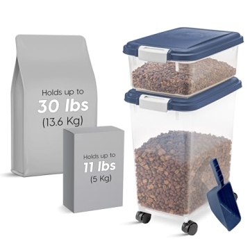 IRIS USA Airtight Dog Food Storage Container Combo 30 lbs