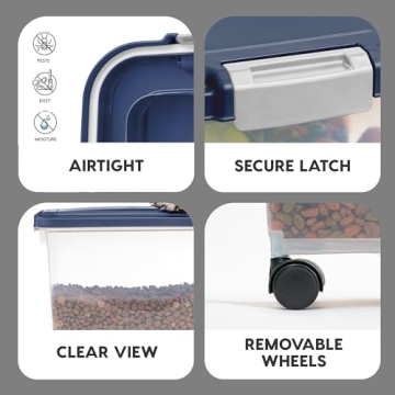 IRIS USA Airtight Dog Food Storage Container Combo 30 lbs