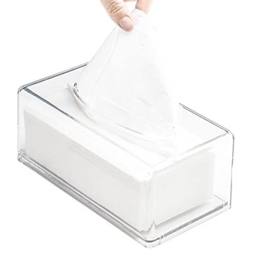 Stylish Square Clear Acrylic Tissue Box for Home and Office