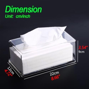 Stylish Square Clear Acrylic Tissue Box for Home and Office