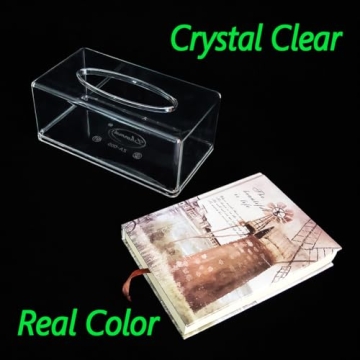 Stylish Square Clear Acrylic Tissue Box for Home and Office