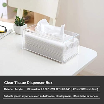 Stylish Square Clear Acrylic Tissue Box for Home and Office
